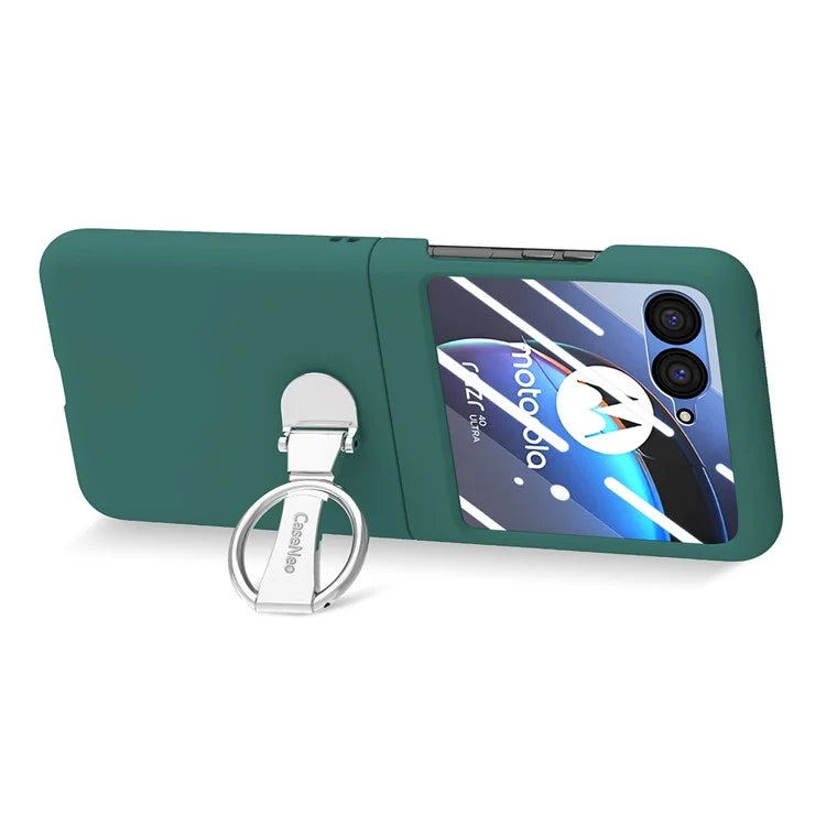 For Motorola Razr 40 Ultra 5G Case Ring Kickstand PC Phone Cover with Tempered Glass Rear Screen Film
