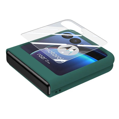 For Motorola Razr 40 Ultra 5G Case Ring Kickstand PC Phone Cover with Tempered Glass Rear Screen Film