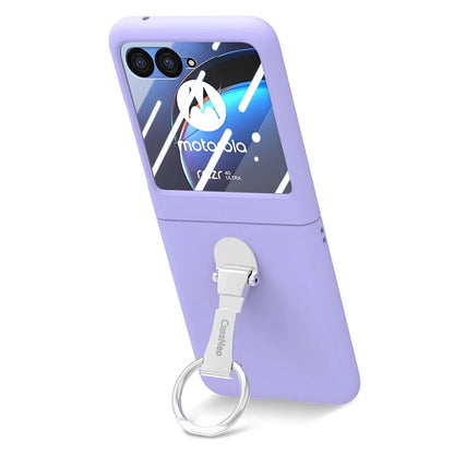 For Motorola Razr 40 Ultra 5G Case Ring Kickstand PC Phone Cover with Tempered Glass Rear Screen Film