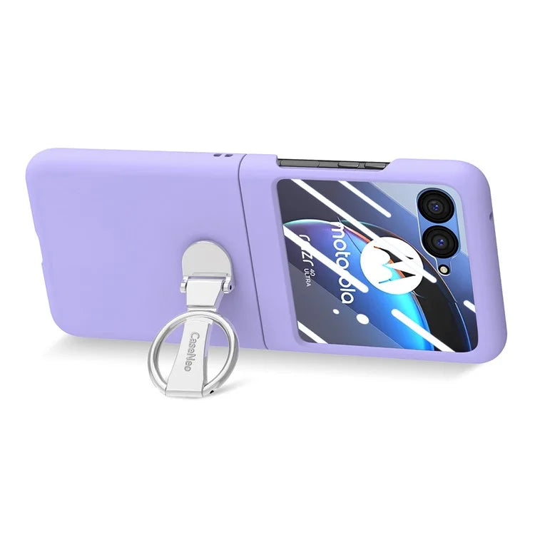For Motorola Razr 40 Ultra 5G Case Ring Kickstand PC Phone Cover with Tempered Glass Rear Screen Film