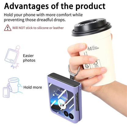 For Motorola Razr 40 Ultra 5G Case Ring Kickstand PC Phone Cover with Tempered Glass Rear Screen Film