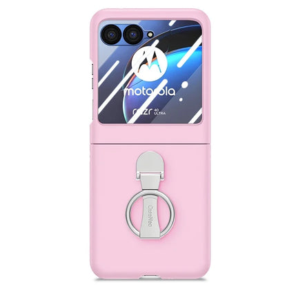 For Motorola Razr 40 Ultra 5G Case Ring Kickstand PC Phone Cover with Tempered Glass Rear Screen Film
