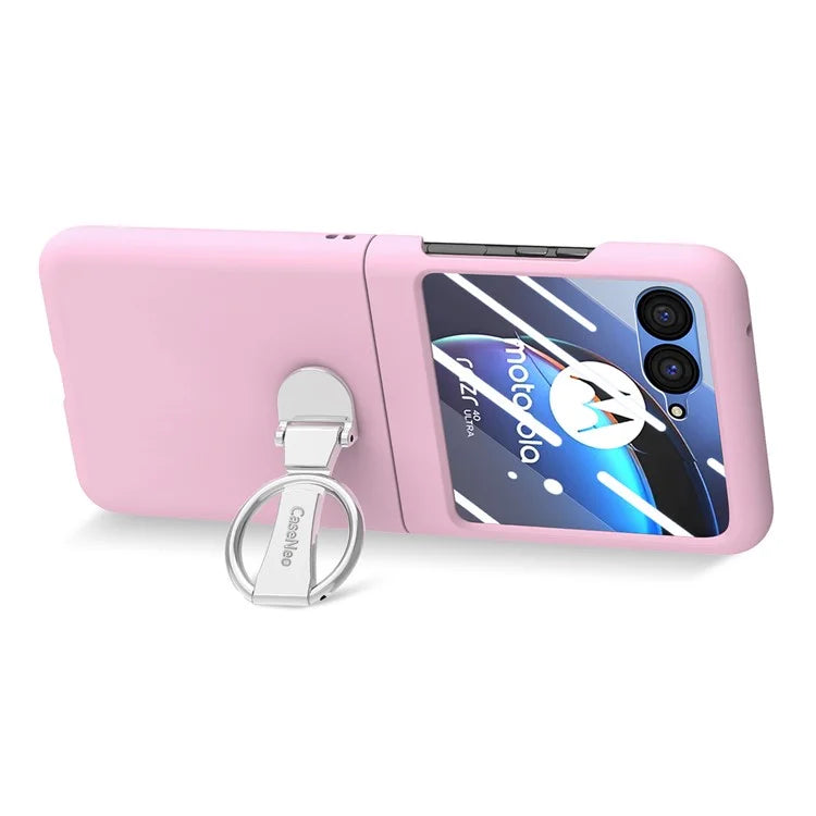 For Motorola Razr 40 Ultra 5G Case Ring Kickstand PC Phone Cover with Tempered Glass Rear Screen Film