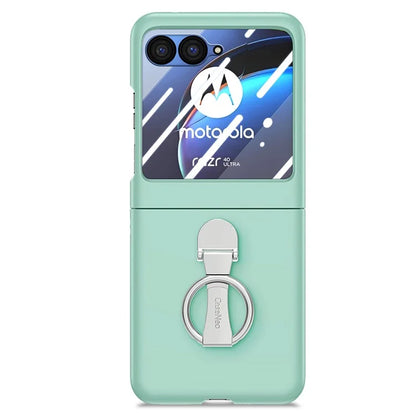 For Motorola Razr 40 Ultra 5G Case Ring Kickstand PC Phone Cover with Tempered Glass Rear Screen Film