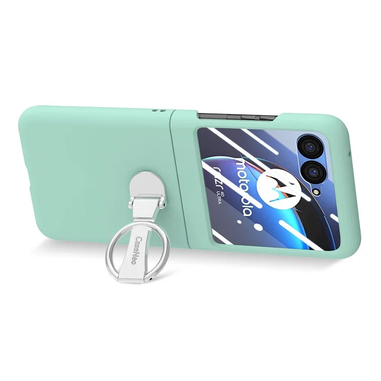 For Motorola Razr 40 Ultra 5G Case Ring Kickstand PC Phone Cover with Tempered Glass Rear Screen Film