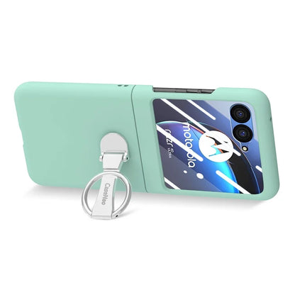 For Motorola Razr 40 Ultra 5G Case Ring Kickstand PC Phone Cover with Tempered Glass Rear Screen Film