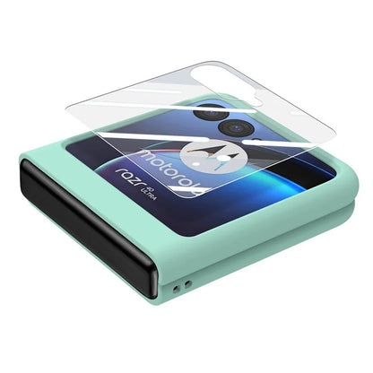 For Motorola Razr 40 Ultra 5G Case Ring Kickstand PC Phone Cover with Tempered Glass Rear Screen Film