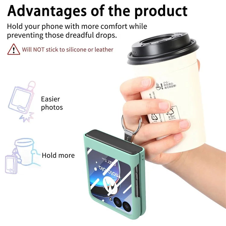 For Motorola Razr 40 Ultra 5G Case Ring Kickstand PC Phone Cover with Tempered Glass Rear Screen Film
