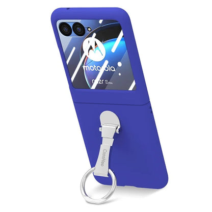 For Motorola Razr 40 Ultra 5G Case Ring Kickstand PC Phone Cover with Tempered Glass Rear Screen Film