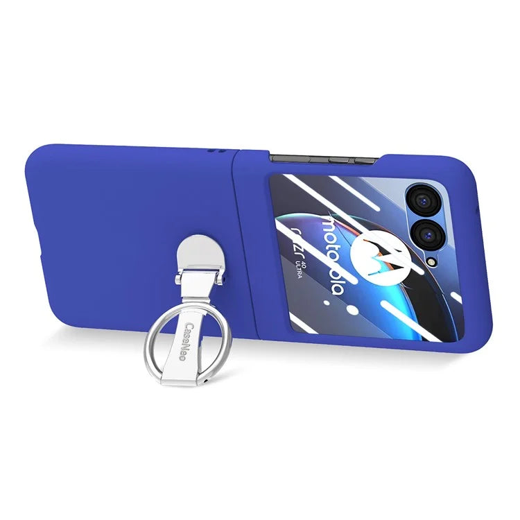 For Motorola Razr 40 Ultra 5G Case Ring Kickstand PC Phone Cover with Tempered Glass Rear Screen Film