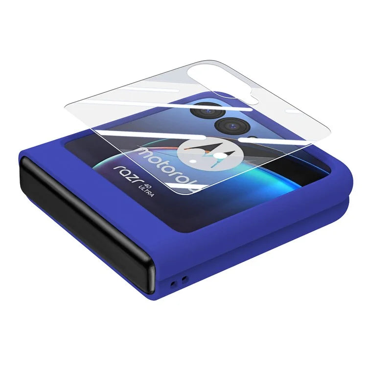 For Motorola Razr 40 Ultra 5G Case Ring Kickstand PC Phone Cover with Tempered Glass Rear Screen Film