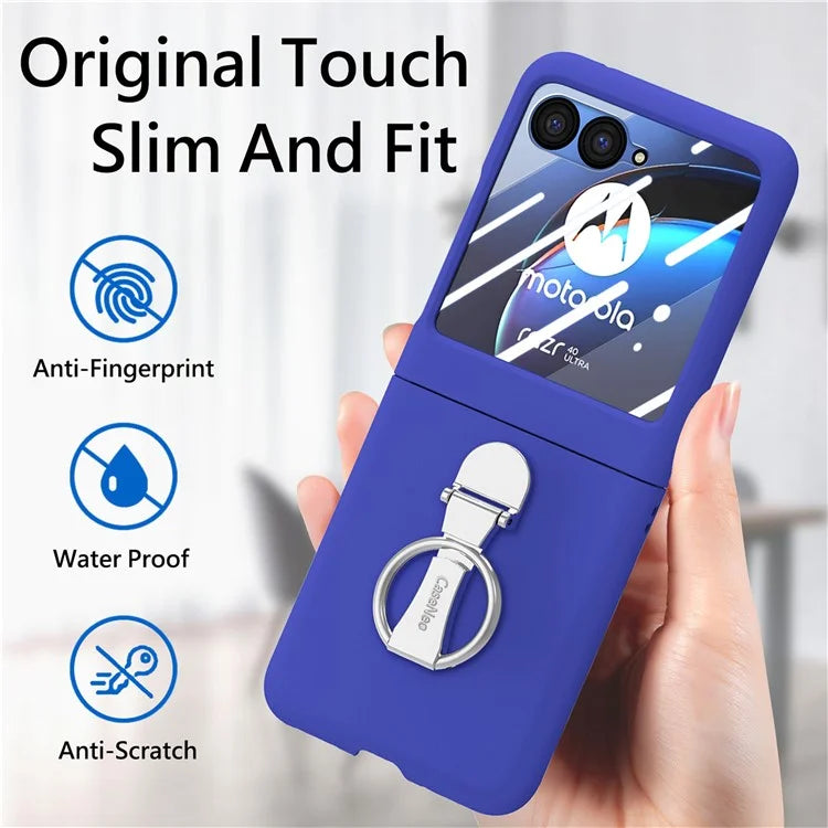 For Motorola Razr 40 Ultra 5G Case Ring Kickstand PC Phone Cover with Tempered Glass Rear Screen Film