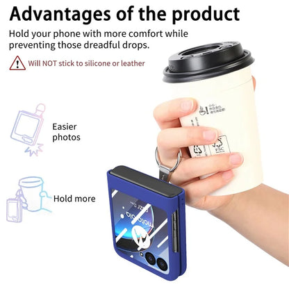 For Motorola Razr 40 Ultra 5G Case Ring Kickstand PC Phone Cover with Tempered Glass Rear Screen Film