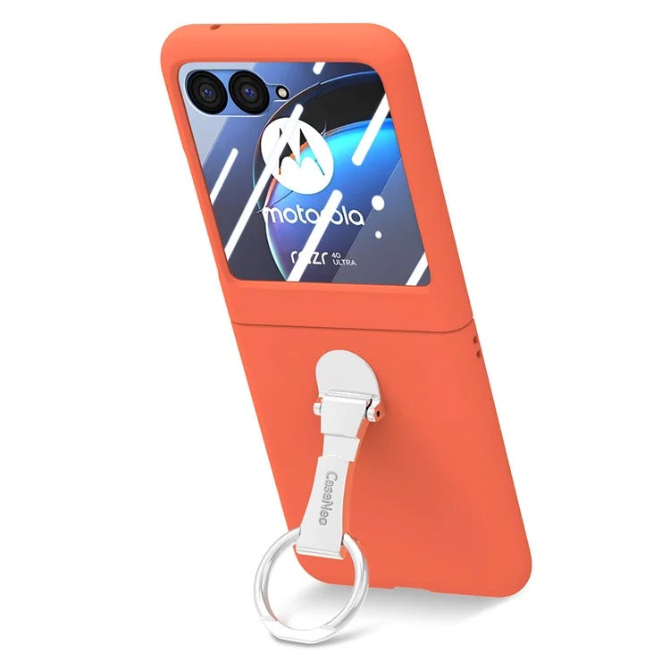 For Motorola Razr 40 Ultra 5G Case Ring Kickstand PC Phone Cover with Tempered Glass Rear Screen Film