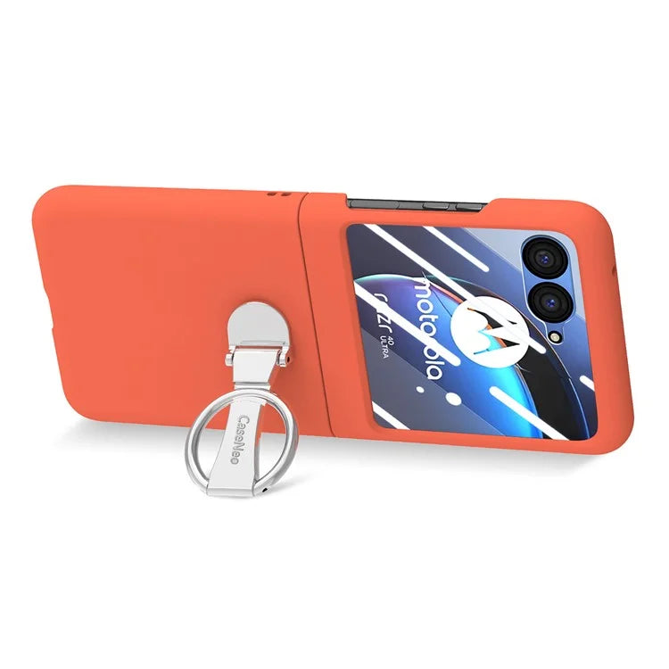 For Motorola Razr 40 Ultra 5G Case Ring Kickstand PC Phone Cover with Tempered Glass Rear Screen Film