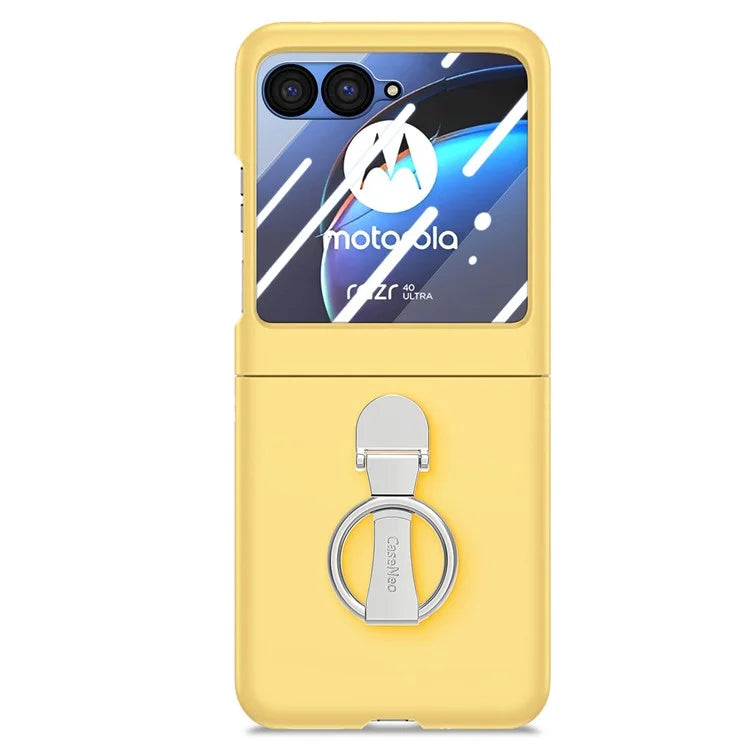 For Motorola Razr 40 Ultra 5G Case Ring Kickstand PC Phone Cover with Tempered Glass Rear Screen Film