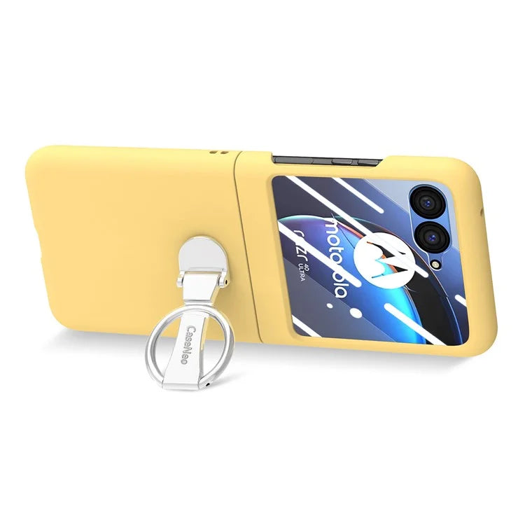 For Motorola Razr 40 Ultra 5G Case Ring Kickstand PC Phone Cover with Tempered Glass Rear Screen Film