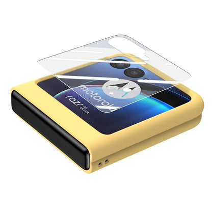 For Motorola Razr 40 Ultra 5G Case Ring Kickstand PC Phone Cover with Tempered Glass Rear Screen Film