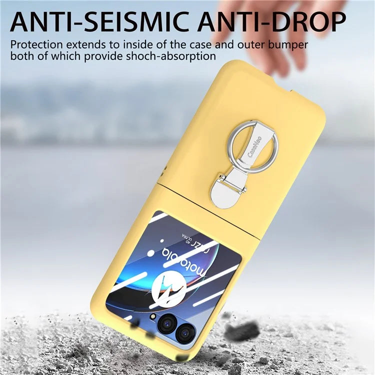 For Motorola Razr 40 Ultra 5G Case Ring Kickstand PC Phone Cover with Tempered Glass Rear Screen Film