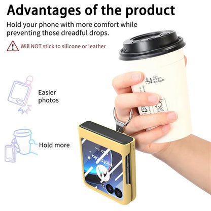 For Motorola Razr 40 Ultra 5G Case Ring Kickstand PC Phone Cover with Tempered Glass Rear Screen Film