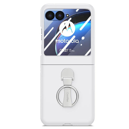 For Motorola Razr 40 Ultra 5G Case Ring Kickstand PC Phone Cover with Tempered Glass Rear Screen Film