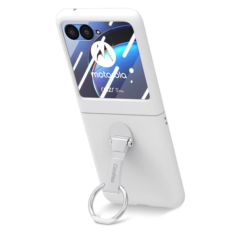For Motorola Razr 40 Ultra 5G Case Ring Kickstand PC Phone Cover with Tempered Glass Rear Screen Film