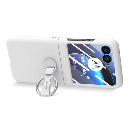 For Motorola Razr 40 Ultra 5G Case Ring Kickstand PC Phone Cover with Tempered Glass Rear Screen Film