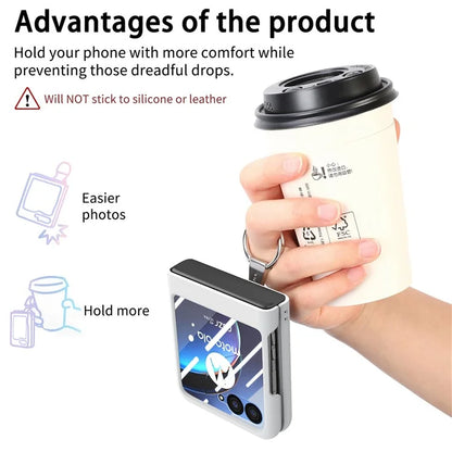 For Motorola Razr 40 Ultra 5G Case Ring Kickstand PC Phone Cover with Tempered Glass Rear Screen Film