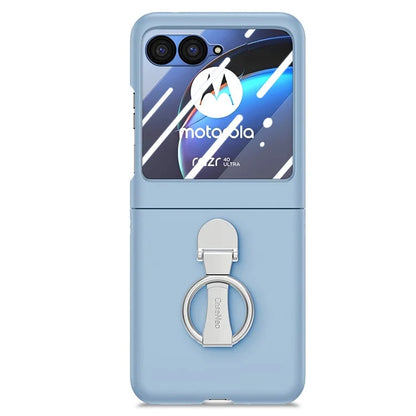 For Motorola Razr 40 Ultra 5G Case Ring Kickstand PC Phone Cover with Tempered Glass Rear Screen Film