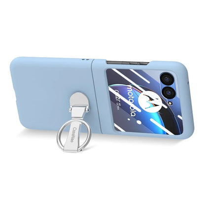 For Motorola Razr 40 Ultra 5G Case Ring Kickstand PC Phone Cover with Tempered Glass Rear Screen Film