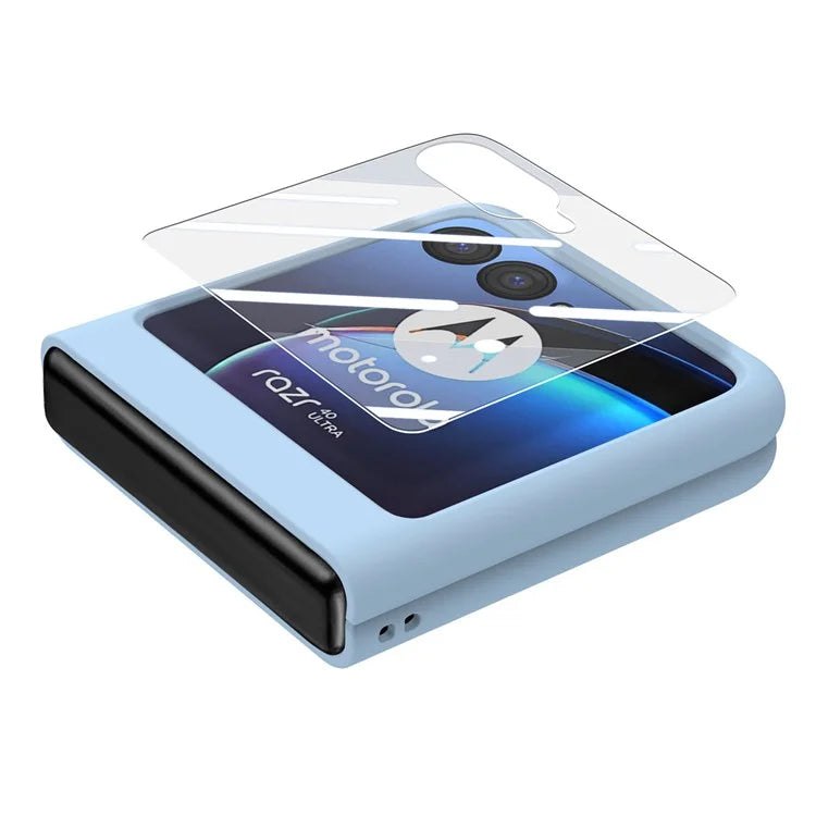 For Motorola Razr 40 Ultra 5G Case Ring Kickstand PC Phone Cover with Tempered Glass Rear Screen Film