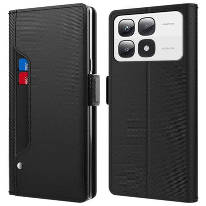 For Xiaomi 14T Case Stand PU Leather Phone Cover Card Holder Mirror