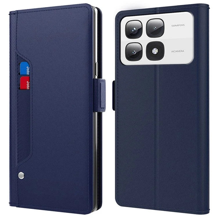 For Xiaomi 14T Case Stand PU Leather Phone Cover Card Holder Mirror