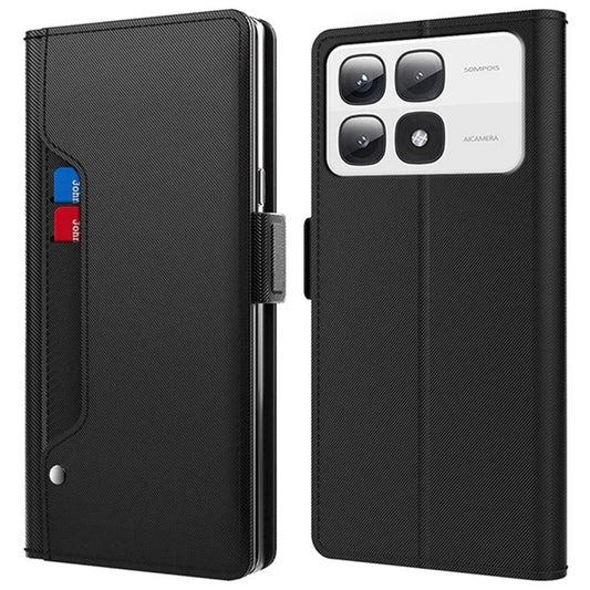 For Xiaomi 14T Pro Case Stand PU Leather Phone Cover Card Holder Mirror