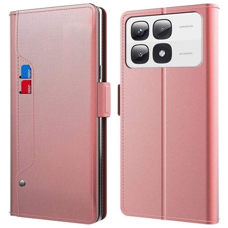 For Xiaomi 14T Pro Case Stand PU Leather Phone Cover Card Holder Mirror