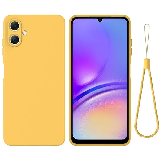 For Samsung Galaxy A06 Case Liquid Silicone Anti-Scratch Phone Cover with Hand Strap