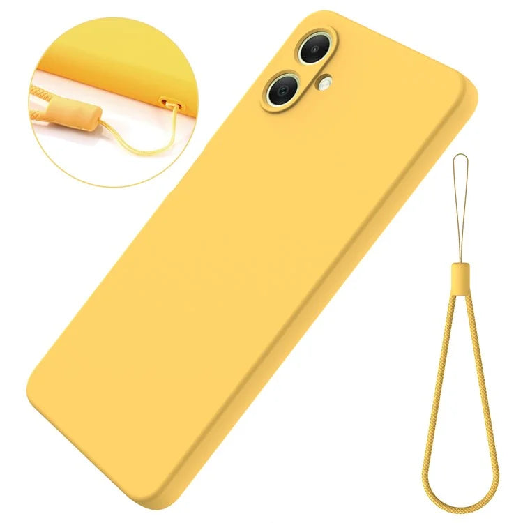 For Samsung Galaxy A06 Case Liquid Silicone Anti-Scratch Phone Cover with Hand Strap