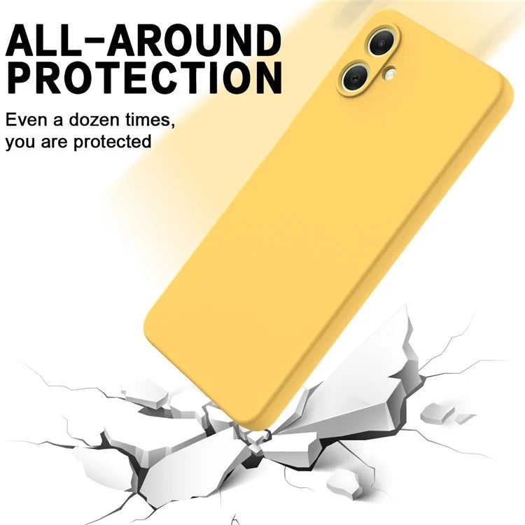 For Samsung Galaxy A06 Case Liquid Silicone Anti-Scratch Phone Cover with Hand Strap