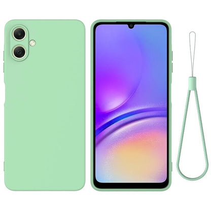 For Samsung Galaxy A06 Case Liquid Silicone Anti-Scratch Phone Cover with Hand Strap