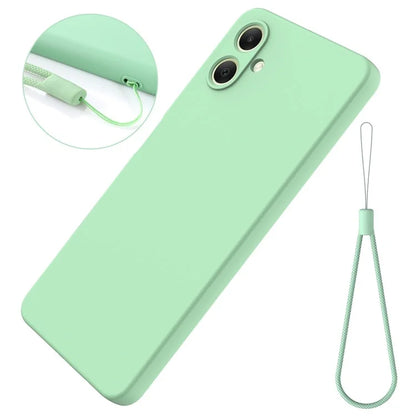 For Samsung Galaxy A06 Case Liquid Silicone Anti-Scratch Phone Cover with Hand Strap