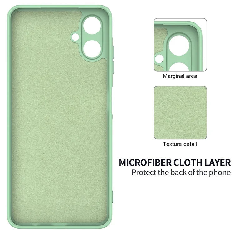 For Samsung Galaxy A06 Case Liquid Silicone Anti-Scratch Phone Cover with Hand Strap