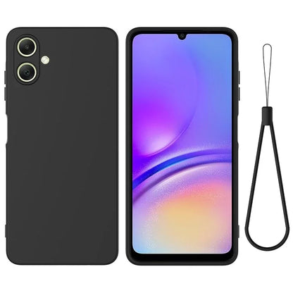 For Samsung Galaxy A06 Case Liquid Silicone Anti-Scratch Phone Cover with Hand Strap