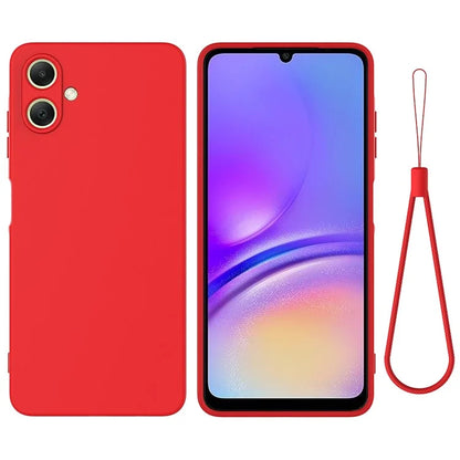 For Samsung Galaxy A06 Case Liquid Silicone Anti-Scratch Phone Cover with Hand Strap