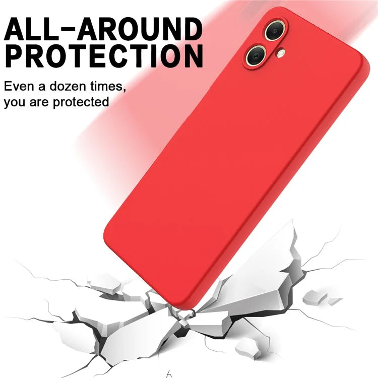 For Samsung Galaxy A06 Case Liquid Silicone Anti-Scratch Phone Cover with Hand Strap