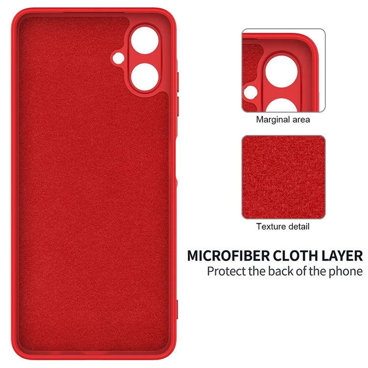 For Samsung Galaxy A06 Case Liquid Silicone Anti-Scratch Phone Cover with Hand Strap