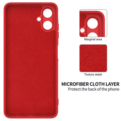 For Samsung Galaxy A06 Case Liquid Silicone Anti-Scratch Phone Cover with Hand Strap