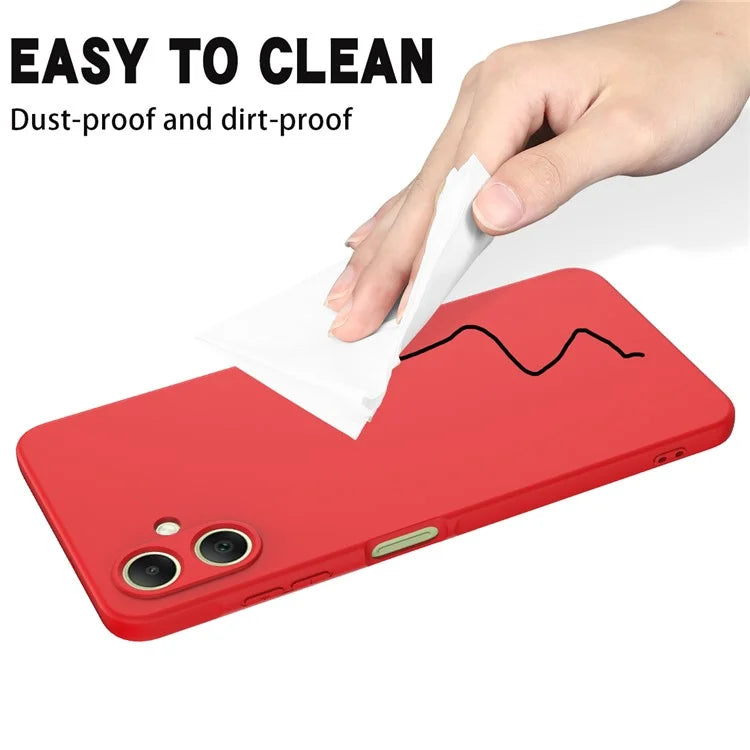 For Samsung Galaxy A06 Case Liquid Silicone Anti-Scratch Phone Cover with Hand Strap