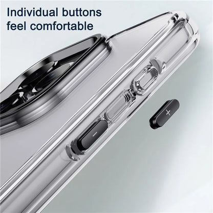 IPAKY For iPhone 16 Pro Max Clear Case Metal Lens Frame Shockproof TPU Phone Cover