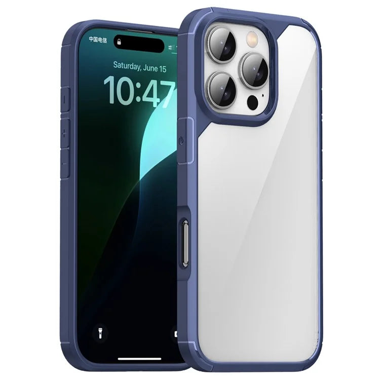 IPAKY For iPhone 16 Pro Case Shockproof PC+TPU Clear Back Phone Cover
