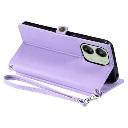 For Xiaomi Redmi 13C 5G  /  13C 4G Leather Case Wallet Stand Phone Cover with Straps